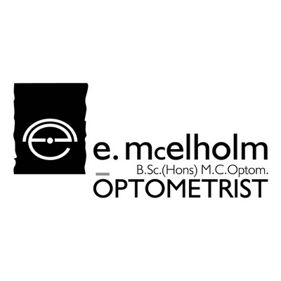 E. Mcelholm Optometrist logo.