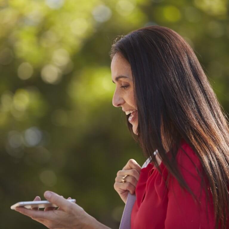 Woman with a phone.