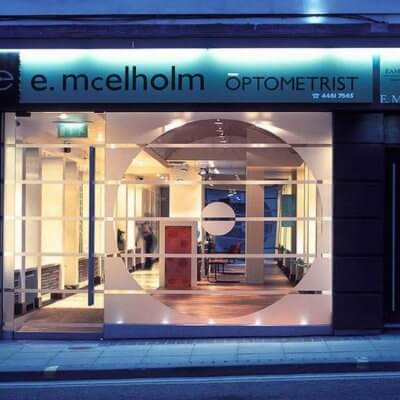 E. Mcelholm Optometrist practice outside.