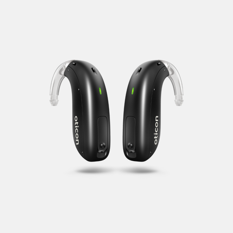 Hearing aids: Oticon Zircon model.