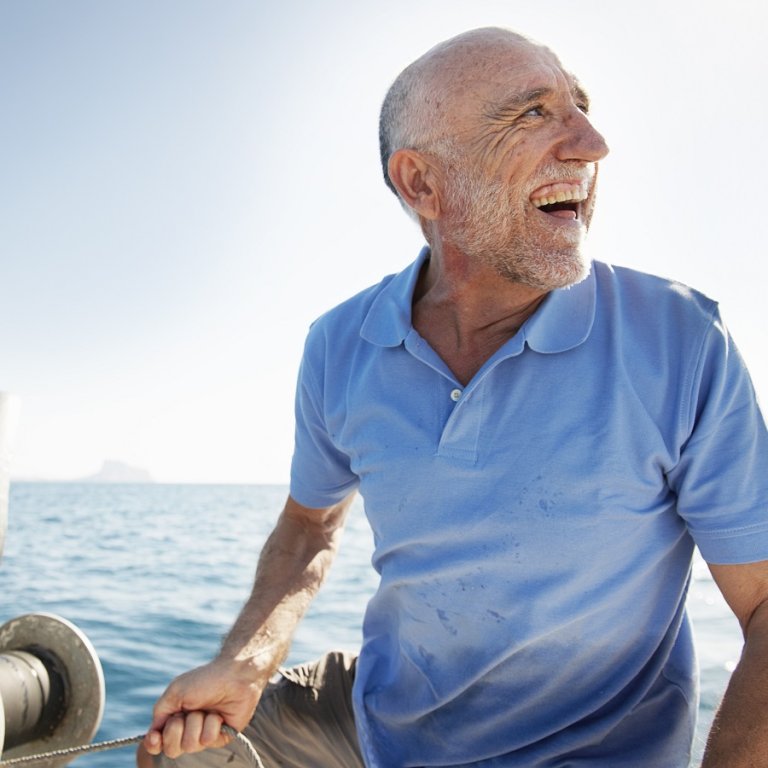 Fisherman on fishing boat.