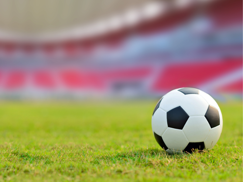 Football ball on a field.