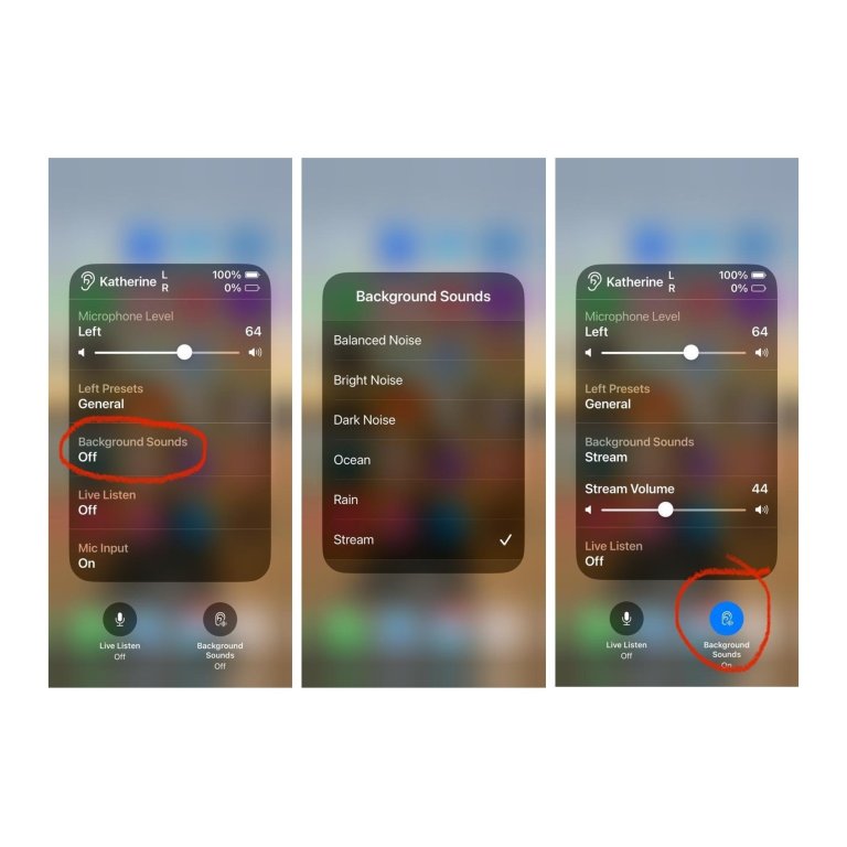 Iphone masking noises options.