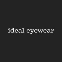 Ideal Eyewear logo on dark background.