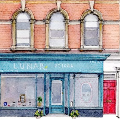 Drawing of the Lunar Optical front shop.
