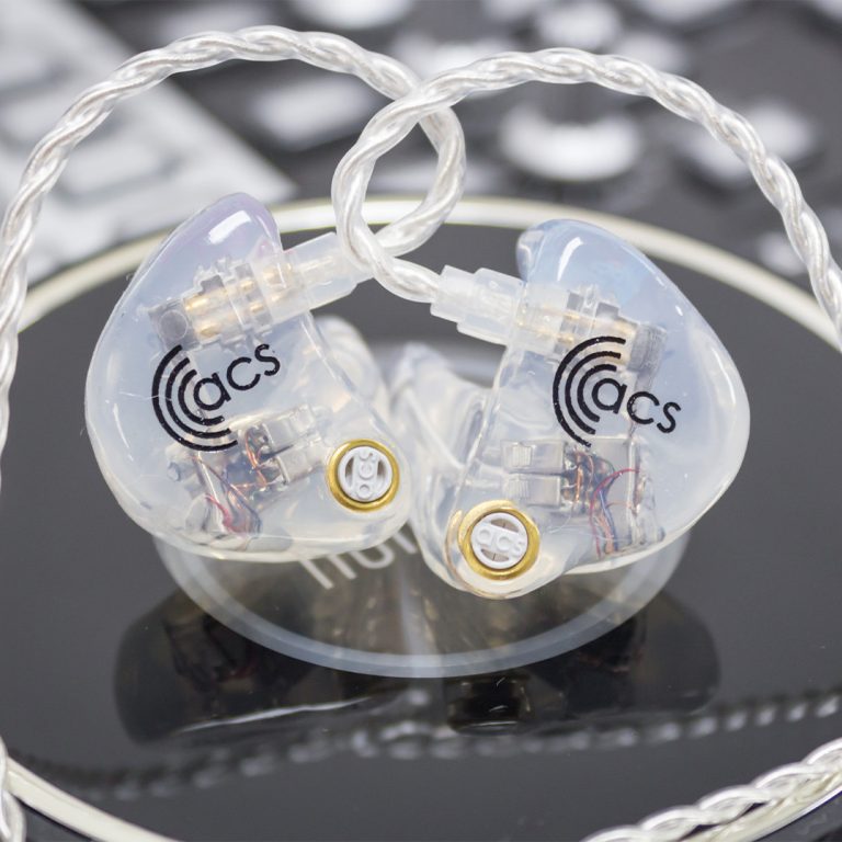 ACS In Ear Monitors transparent clear colour.