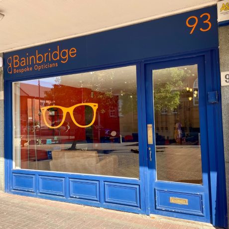 Bainbridge Bespoke Opticians practice in Harborne High Street.