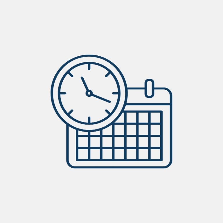 Icon showing a clock and a calendar.