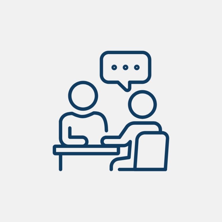 Icon showing two people talking
