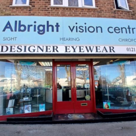 Front of the Albright Opticians practice in Weoley Castle, Birmingham.
